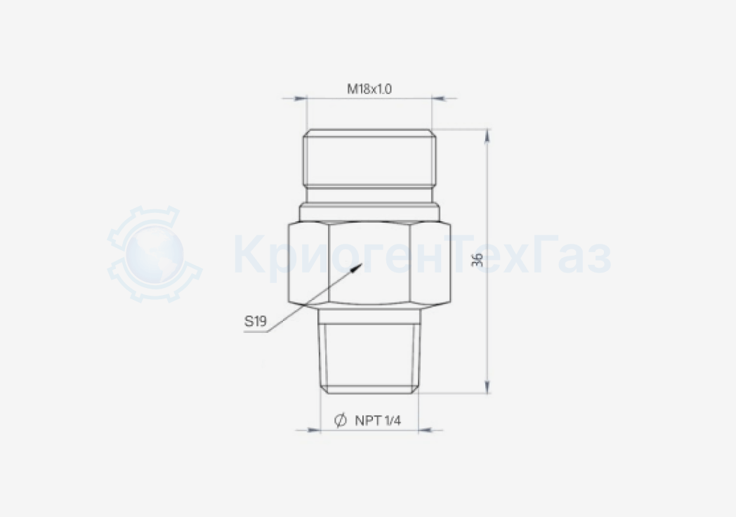 клапан предохранительный низкое давление M18x1,0 (NPT1/4)